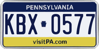 PA license plate KBX0577