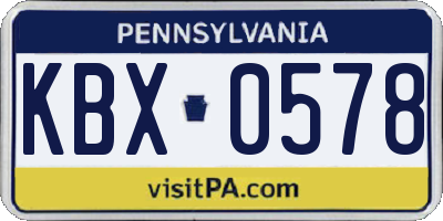 PA license plate KBX0578