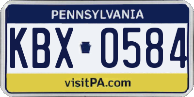 PA license plate KBX0584