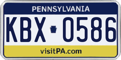PA license plate KBX0586