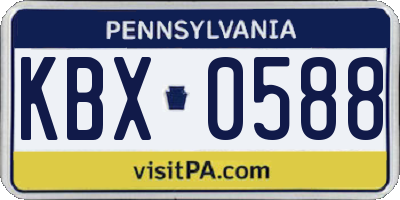 PA license plate KBX0588