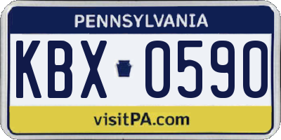 PA license plate KBX0590