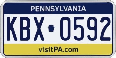 PA license plate KBX0592