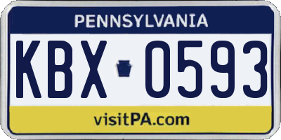 PA license plate KBX0593