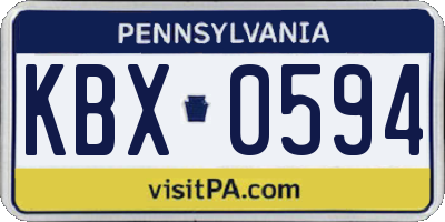 PA license plate KBX0594