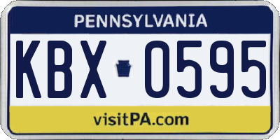PA license plate KBX0595