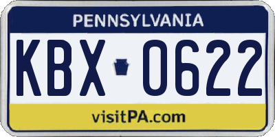 PA license plate KBX0622