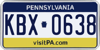 PA license plate KBX0638