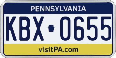 PA license plate KBX0655