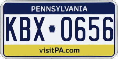 PA license plate KBX0656