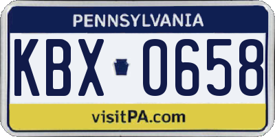 PA license plate KBX0658