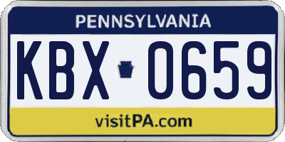 PA license plate KBX0659