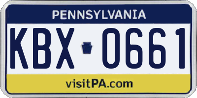 PA license plate KBX0661