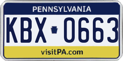 PA license plate KBX0663