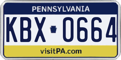 PA license plate KBX0664