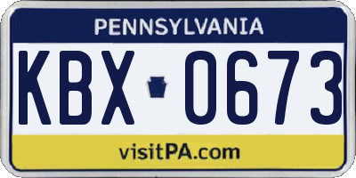 PA license plate KBX0673