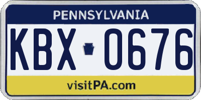 PA license plate KBX0676