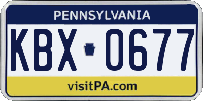 PA license plate KBX0677