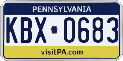 PA license plate KBX0683