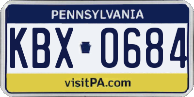 PA license plate KBX0684