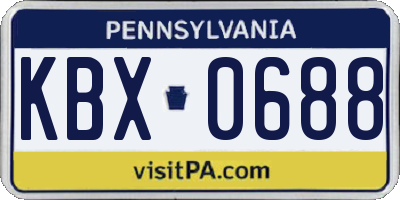PA license plate KBX0688
