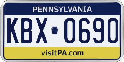 PA license plate KBX0690