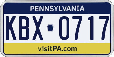 PA license plate KBX0717