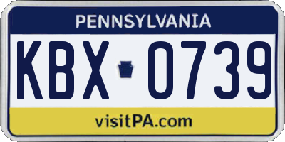 PA license plate KBX0739