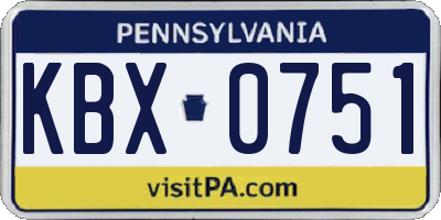 PA license plate KBX0751