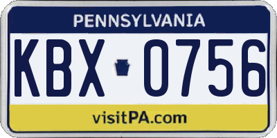 PA license plate KBX0756