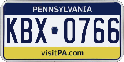 PA license plate KBX0766