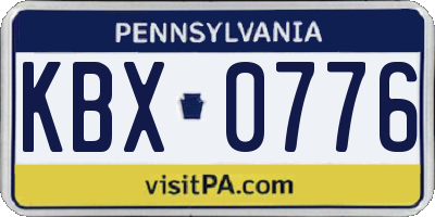 PA license plate KBX0776