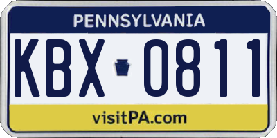 PA license plate KBX0811