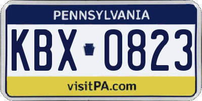 PA license plate KBX0823