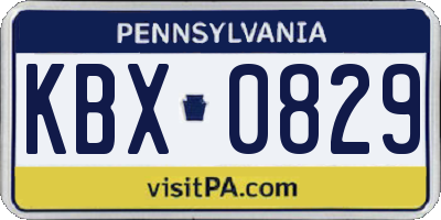 PA license plate KBX0829