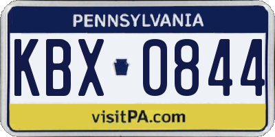 PA license plate KBX0844