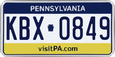 PA license plate KBX0849
