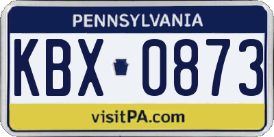 PA license plate KBX0873