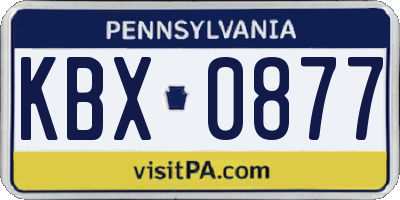 PA license plate KBX0877
