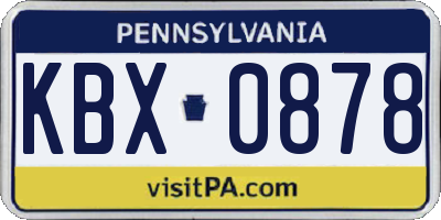 PA license plate KBX0878