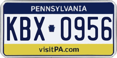PA license plate KBX0956