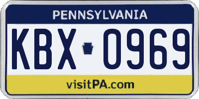 PA license plate KBX0969
