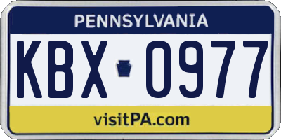 PA license plate KBX0977