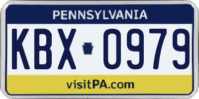 PA license plate KBX0979