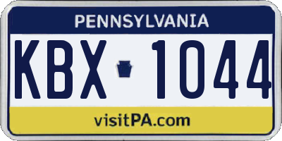PA license plate KBX1044