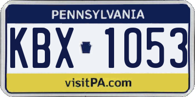 PA license plate KBX1053