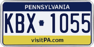 PA license plate KBX1055