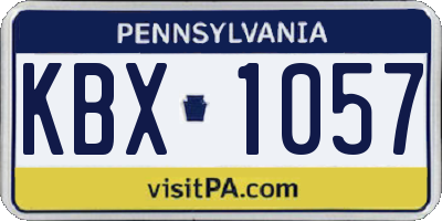 PA license plate KBX1057