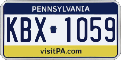 PA license plate KBX1059