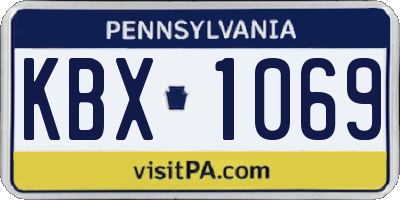PA license plate KBX1069